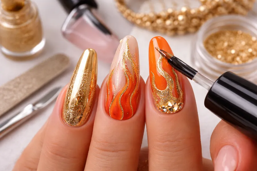 leo inspired nails (3)